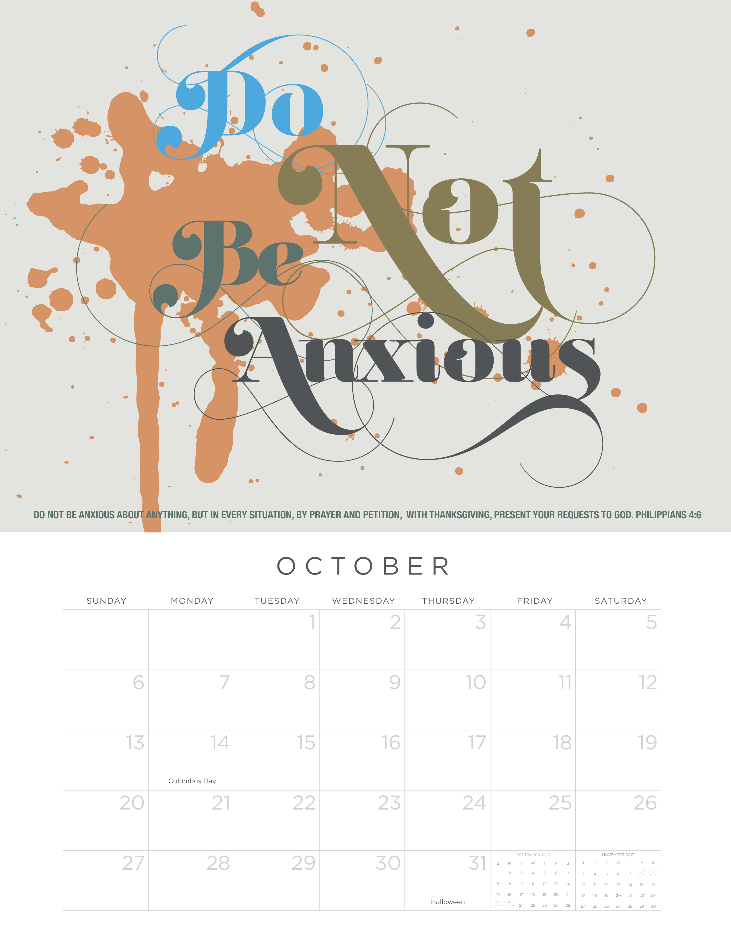 October Calendar Download