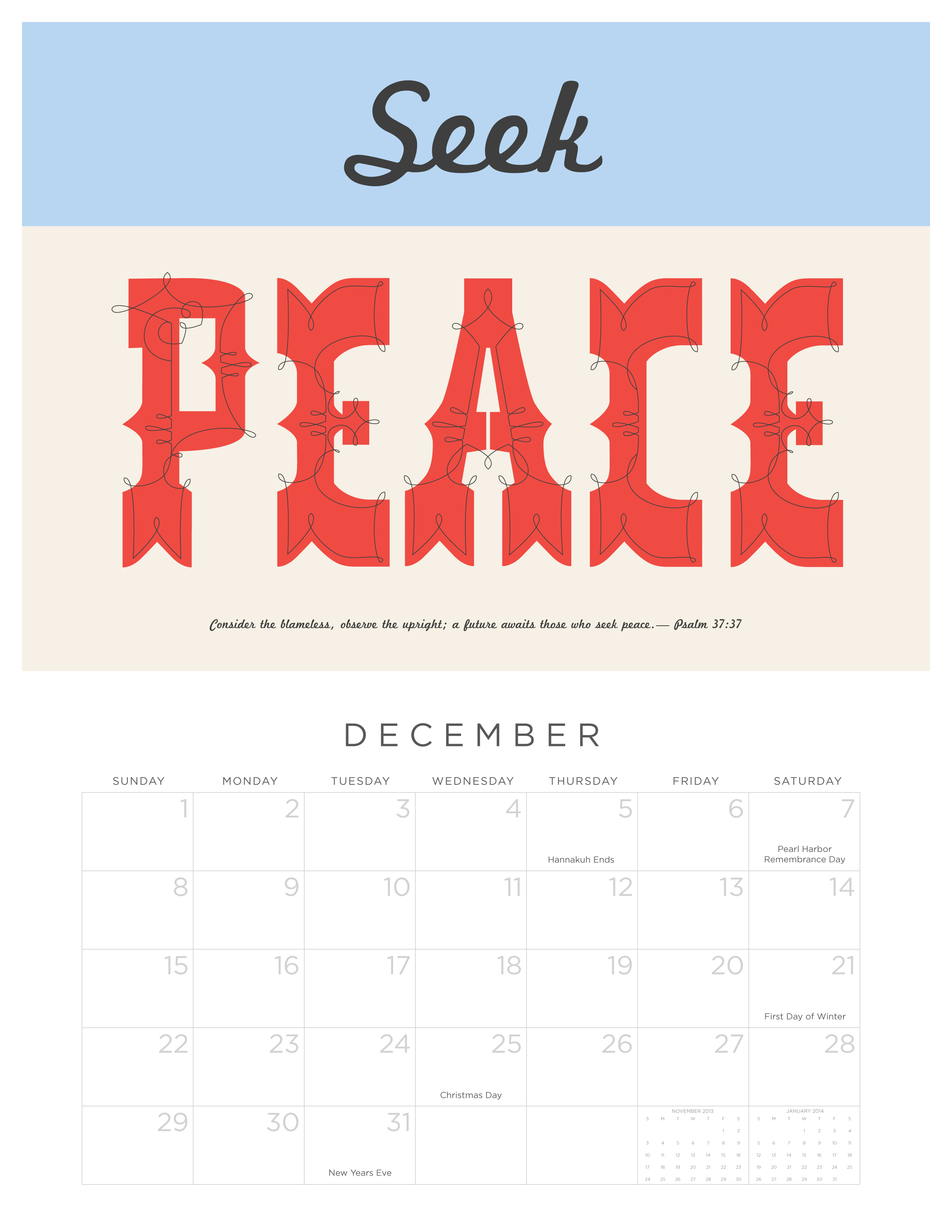 December Calendar Download